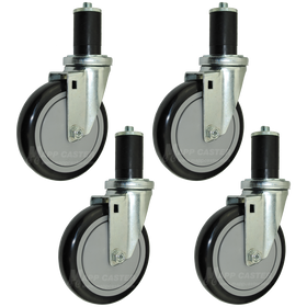 5" Food Prep Table Casters, NSF Certified, Premium Floor Safe Wheels - Set of 4