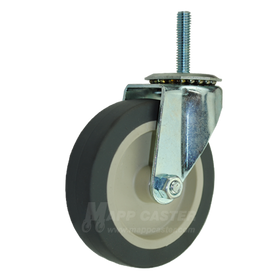 4"x1"Thermoplastic Rubber Wheel Swivel Caster With 3/8"-16x1-1/2" Threaded Stem - Part #: L09TP40DT8162YY