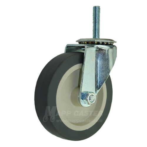 4"x1"Thermoplastic Rubber Wheel Swivel Caster With 3/8"-16x1-1/2" Threaded Stem - Part #: L09TP40DT8162YY