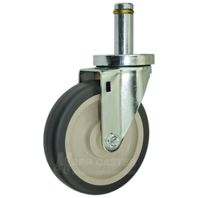 5" x 1-1/4" Polyurethane Wheel Caster with 7/8" x 2-3/16" Grip Ring Stem - 300 Lbs Capacity