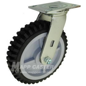 8" x 2" Rugged Thermoplastic Rubber Wheel Swivel Caster - 400 Lbs Capacity