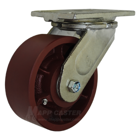 6" Heavy Duty Casters | 6" x 2-1/2" Ductile Steel Wheel Swivel Caster - 26HS17
