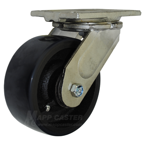 6" Industrial Casters | 6" x 2-1/2" Poly on Iron Wheel Swivel Caster - 26HSPCI