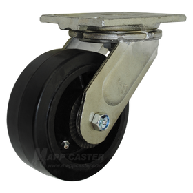6" Industrial Casters | 6" x 2-1/2" Rubber on Iron Wheel Swivel - 26HSRIR