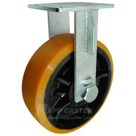 12" x 4" Titan Polyurethane on Iron Wheel Rigid Caster - 8,000 Lbs Capacity