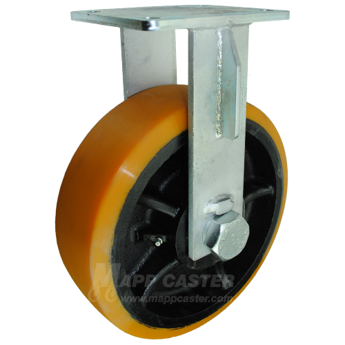 12" x 4" Titan Polyurethane on Iron Wheel Rigid Caster - 8,000 Lbs Capacity