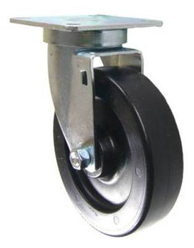 5" x 1-1/4" Heavy Duty Plastic Wheel Swivel Caster with Kitchen Fryer Top Plate- 350 Lbs Capacity