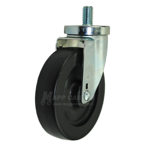 5" Heavy Polyolefin Wheel Swivel Caster With 3/4"-10x1" Thread Stem - Part #: L75HP50GB8288YY