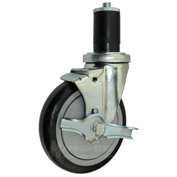 5" Food Prep Table Casters, NSF Certified, Premium Floor Safe Wheels - Set of 4 (All Brakes)