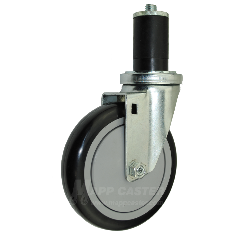 Expanding Stem Casters MySit 3 - Set Of 4 With Side Brake For 7/8 To