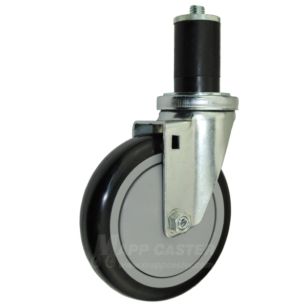 5" Food Prep Table Casters, NSF Certified, Premium Floor Safe Wheels - Set of 4 (Two Brakes) - 350 Lbs Capacity (Each Caster)