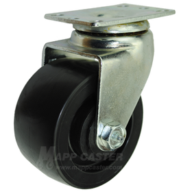 4" x 2" Polyolefin Swivel Caster with a 2-3/8" x 3-5/8" Small Top Plate - 450 lbs. Capacity