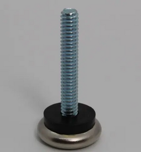 A metal base glide with a threaded stem