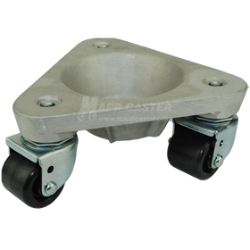 USA Made Tri-Wheel Dolly (Round Base) with 2" Polyolefin Wheels - 600 Lbs Capacity