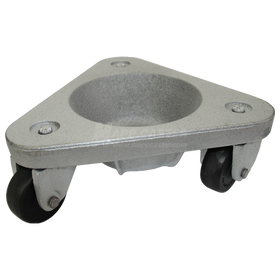 USA Made Tri-Wheel Dolly (Round Base) with 2" Hard Rubber Wheels - 375 Lbs Capacity
