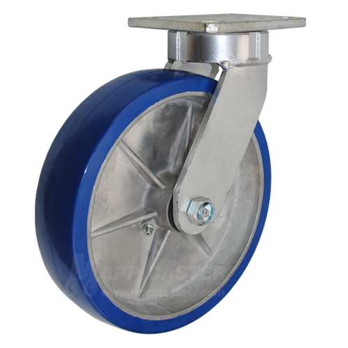 8" x 2" Polyurethane on Aluminum Wheel Kingpinless Swivel Caster - 1,350 Lbs Capacity