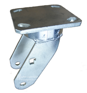 8" x 2" Kingpinelss Swivel Caster Rig with 4" x 4-1/2" Top Plate - Part # P5108200001