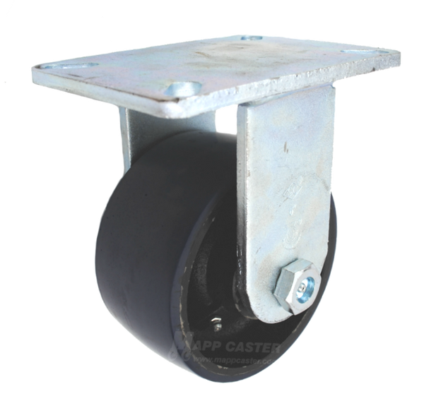6" x 3" Polyurethane on Iron Wheel Rigid Caster - Part #: P7006301602
