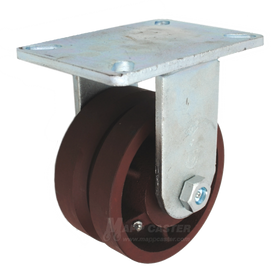 6" x 3" Ductile Steel V-Groove Wheel Rigid Caster - Part # P7006301262-7/8