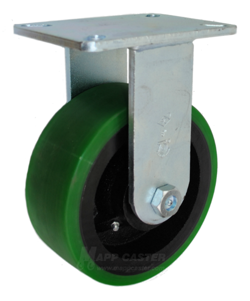 8" x 3" EX Polyurethane on Iron Wheel Rigid Caster - Part # P7008301602-EX