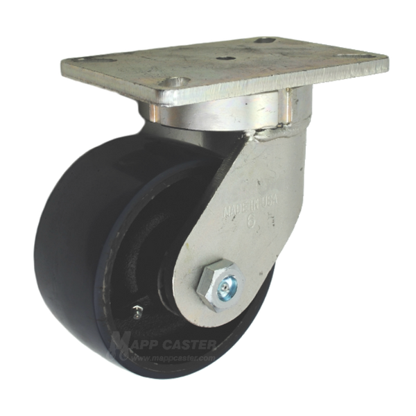 6" x 3" Polyurethane on Iron Wheel Swivel Caster - Part #: P7106301601