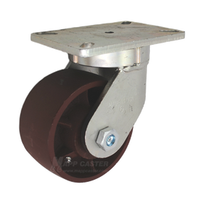 6" x 3" Ductile Steel Wheel Swivel Caster - Part # P7106301111