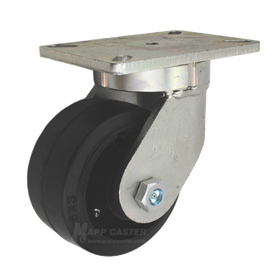 6" x 3" Rubber on Iron Wheel Swivel Caster - Part # P7106301701