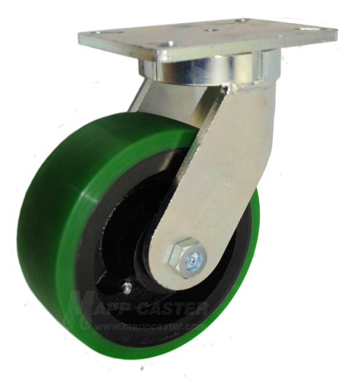 8" x 3" EX Polyurethane on Iron Wheel Swivel Caster - Part # P7108301601-EX