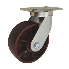 P7108301101 - 8" x 3" Ductile Steel Wheel Swivel Caster