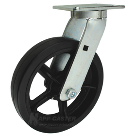 P7112301701 - 12" x 3" Rubber on Iron Wheel Swivel Caster