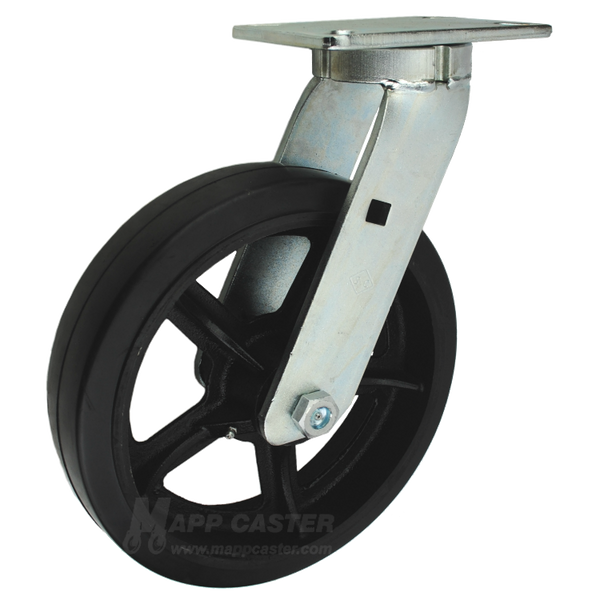 P7112301701 - 12" x 3" Rubber on Iron Wheel Swivel Caster