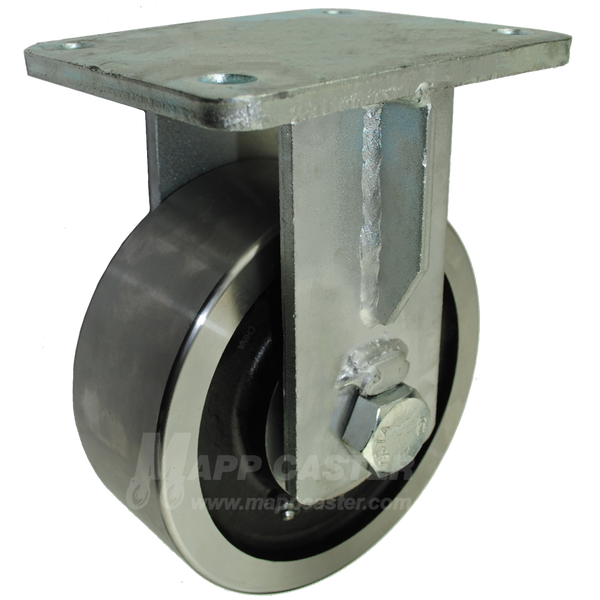 8" x 3" Forged Steel Wheel P80 Rigid Caster - 8,000 Lbs Capacity
