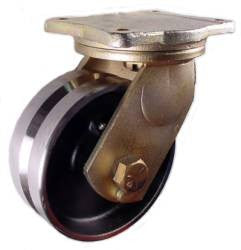 8" x 3" Forged Steel V-groove Wheel P80 Swivel Caster - 5,000 Lbs Capacity