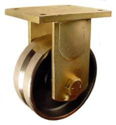 8" x 3" Forged Steel V-Groove Wheel P80 Rigid Caster - 5,000 Lbs Capacity