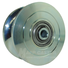 5" x 2-5/16" U-Groove Zinc Plated Steel Wheel - 6,000 Lbs Capacity