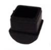 A black plastic square insert with a curved base designed for 3/4 inch inner diameter tubing.