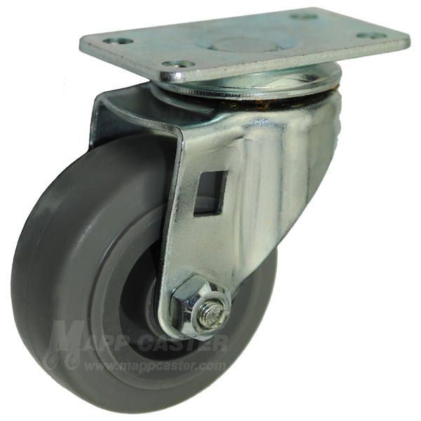 2" x 13/16" Thermoplastic Rubber Wheel Swivel Caster - 80 Lbs Capacity