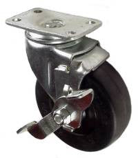 Q302501SRTLB | 2-1/2" Soft Rubber Swivel Caster with Brake with 80 Lbs Capacity