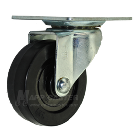 3" x 1" Soft Rubber Wheel Swivel Caster - Part #Q363001SR