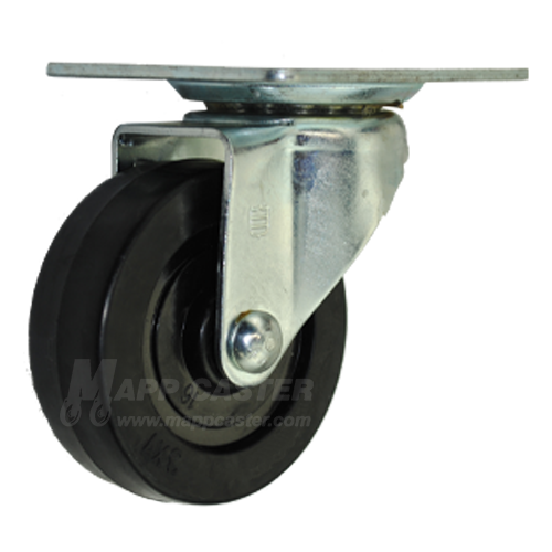 3" x 1" Soft Rubber Wheel Swivel Caster - Part #Q363001SR