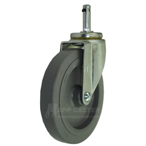 5" x 1" Thermoplastic Rubber Wheel Swivel Caster With 7/16"x1-1/2" Grip Ring Stem - Part #: Q365011MIR