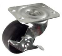 Q402001HRSLB - 2" Hard Rubber Wheel Swivel Caster with Brake with 125 Lbs Capacity