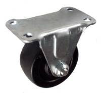 Q4020R01HR - 2" Hard Rubber Wheel Rigid Caster with 125 Lbs Capacity