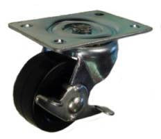 Q402501SRSLB | 2-1/2" Soft Rubber Wheel Swivel Caster with Brake with 100 Lbs Capacity