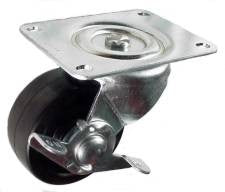 Q403001HRSLB - 3" General Duty Swivel Caster with Brake and Hard Rubber Wheel