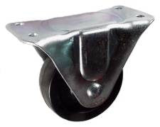 4" x 1-1/4" Hard Rubber Wheel Rigid Caster - 300 Lbs Capacity
