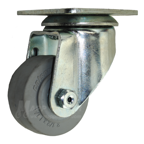 2-1/2" x  1-1/4" Thermoplastic Rubber Wheel Swivel Caster - Part #Q502501MIR