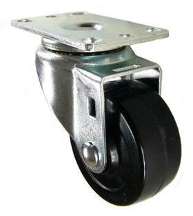 3" x 1-1/4" Soft Rubber Wheel Swivel Caster  - 175 Lbs Capacity