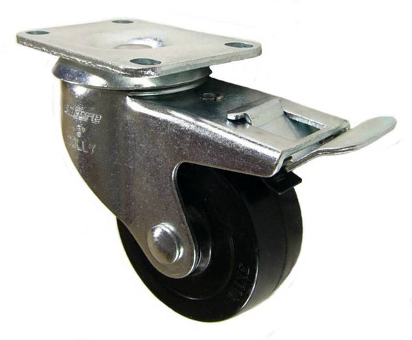 Q503001HRSWB - 3" Swivel Caster with Hard Rubber Wheel and Total Lock Brake