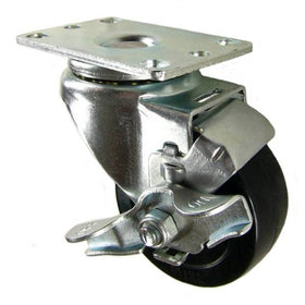 Q503001HRTLB - 3" Hard Rubber Swivel Caster with Brake with 300 Lbs Capacity